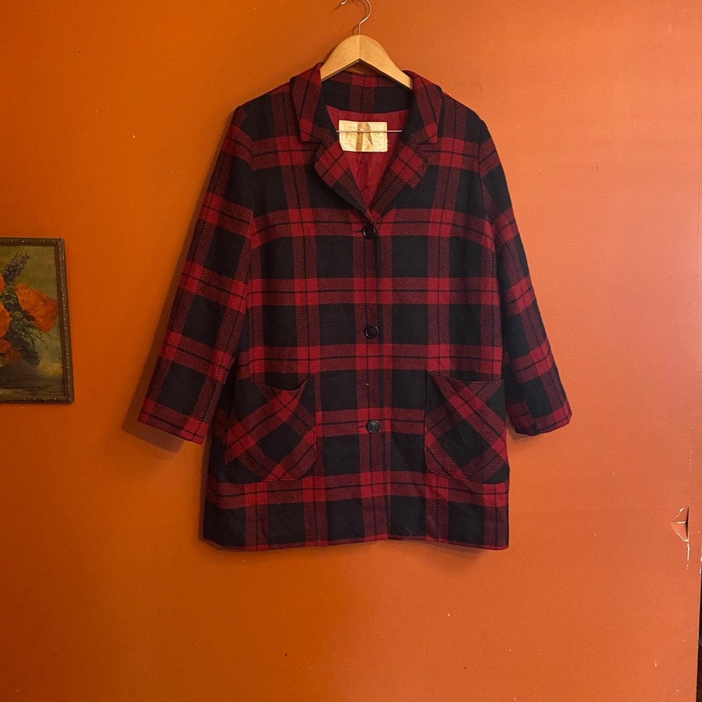 Vintage Pendleton wool plain blazer coat S/M - Picture 6 of 13
